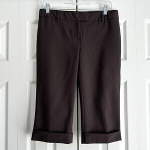 Express Design Studio Capri Dress Pants Size 4 Brown Cuffed Academia